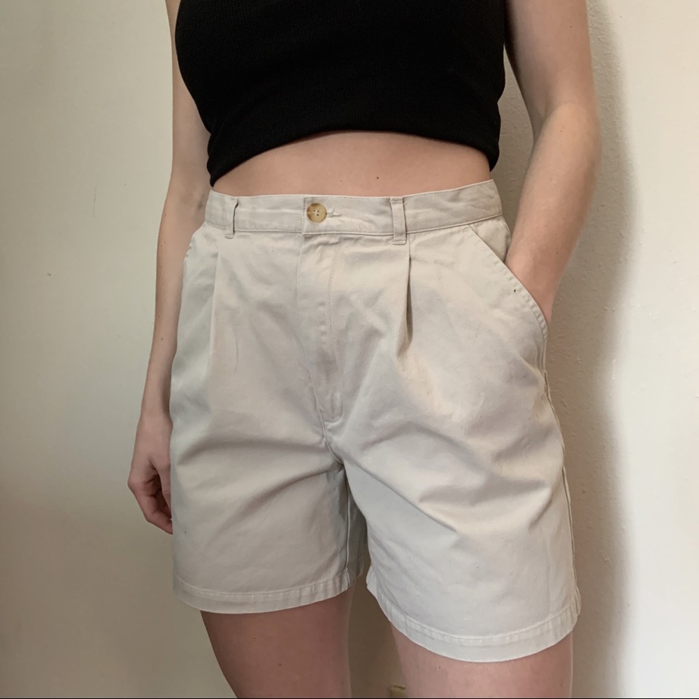 High Waisted Khaki Shorts